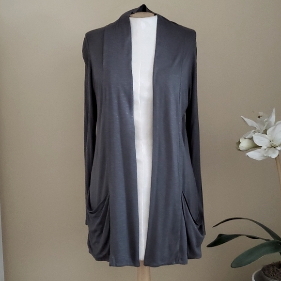 Lani Sweaters - Lani California Open Front Grey Cardigan